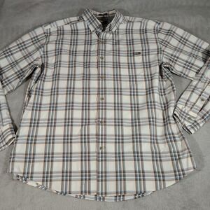 Eddie Bauer Shirt Men XL Gray Plaid Preppy College Work Office Classic Comfort